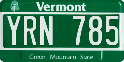 VT license plate YRN785