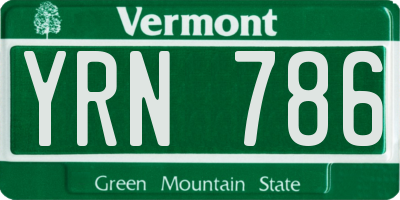 VT license plate YRN786