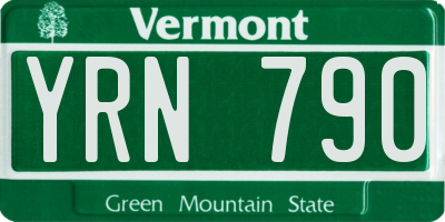 VT license plate YRN790