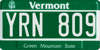 VT license plate YRN809