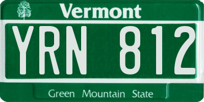 VT license plate YRN812