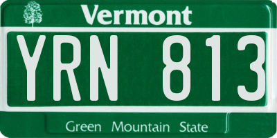 VT license plate YRN813