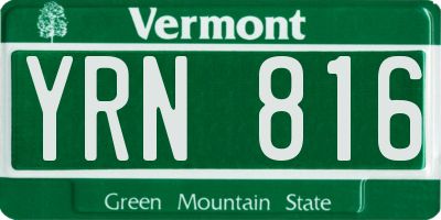 VT license plate YRN816