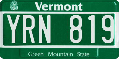 VT license plate YRN819