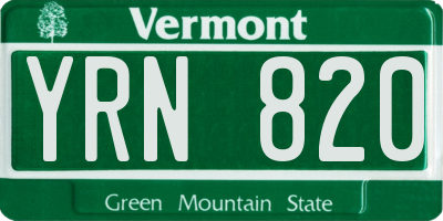 VT license plate YRN820