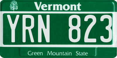 VT license plate YRN823