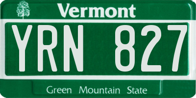 VT license plate YRN827