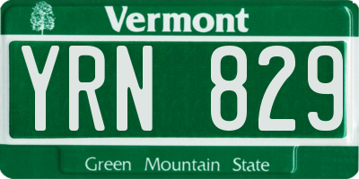 VT license plate YRN829
