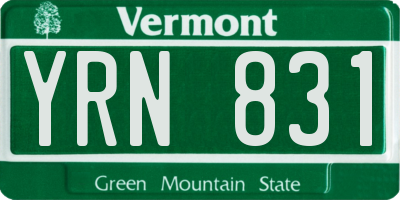 VT license plate YRN831