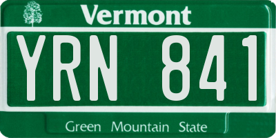 VT license plate YRN841