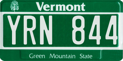 VT license plate YRN844