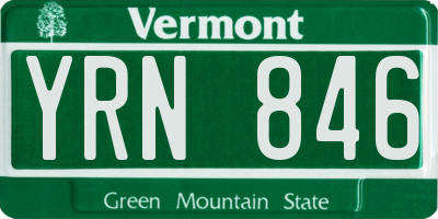 VT license plate YRN846