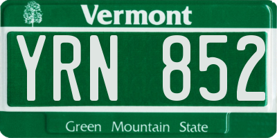 VT license plate YRN852