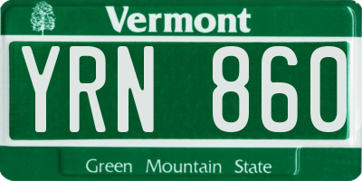 VT license plate YRN860