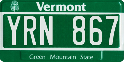 VT license plate YRN867