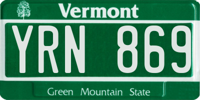 VT license plate YRN869