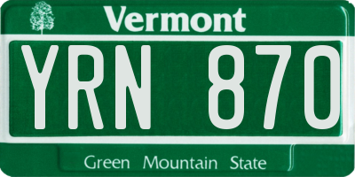 VT license plate YRN870