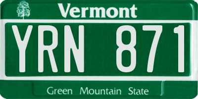 VT license plate YRN871