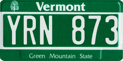 VT license plate YRN873