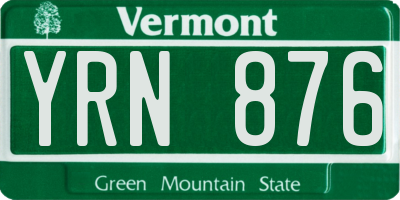 VT license plate YRN876