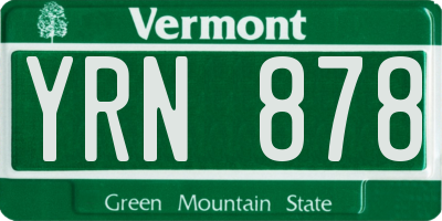 VT license plate YRN878