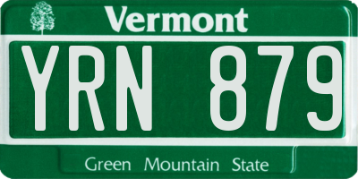 VT license plate YRN879