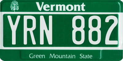 VT license plate YRN882