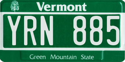 VT license plate YRN885