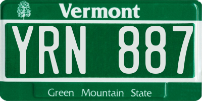 VT license plate YRN887