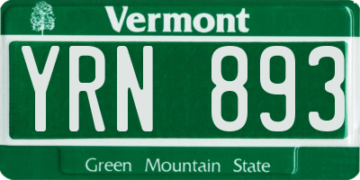 VT license plate YRN893