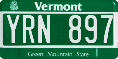 VT license plate YRN897
