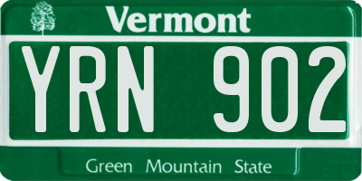 VT license plate YRN902