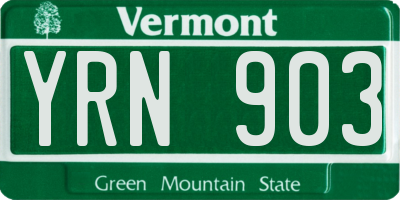 VT license plate YRN903