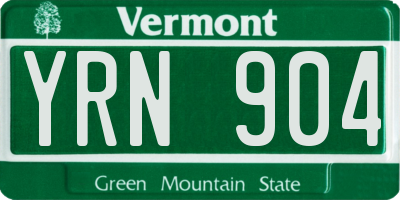 VT license plate YRN904