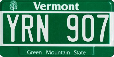 VT license plate YRN907