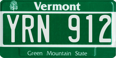 VT license plate YRN912