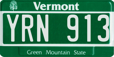 VT license plate YRN913
