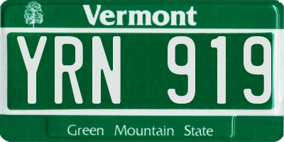 VT license plate YRN919