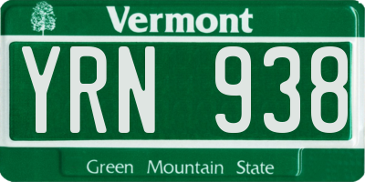 VT license plate YRN938