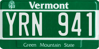 VT license plate YRN941