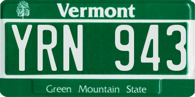 VT license plate YRN943