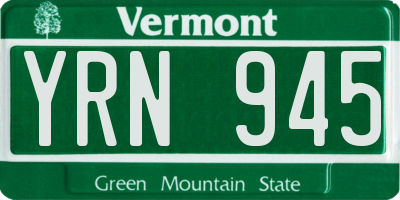 VT license plate YRN945