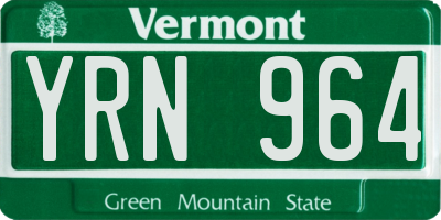 VT license plate YRN964