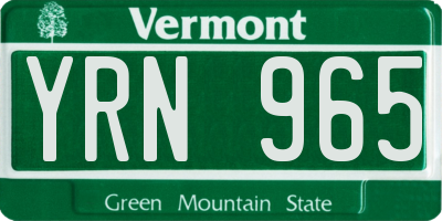 VT license plate YRN965