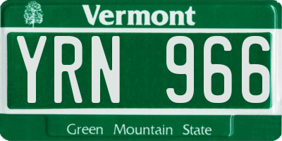 VT license plate YRN966