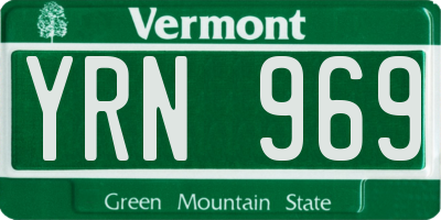 VT license plate YRN969