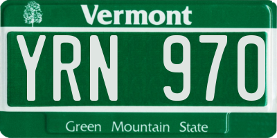 VT license plate YRN970