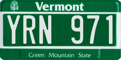 VT license plate YRN971