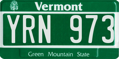 VT license plate YRN973