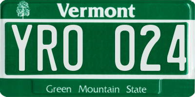 VT license plate YRO024